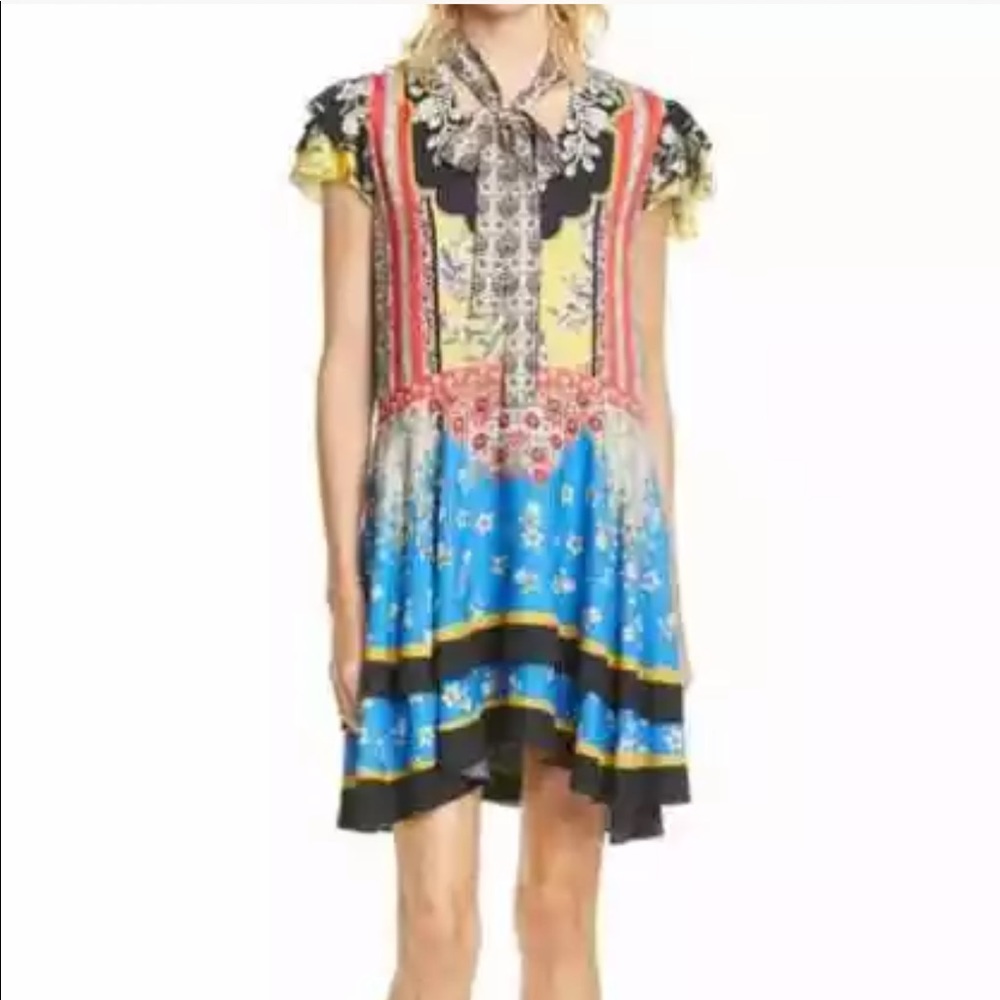 ALICE + OLIVIA Moore Mix Dress PALACE DAFFODIL